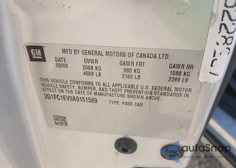 2010 Chevrolet Camaro 2Lt from USA, damaged, VIN 2G1FC1EV9A9151589